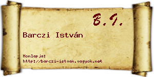 Barczi István névjegykártya